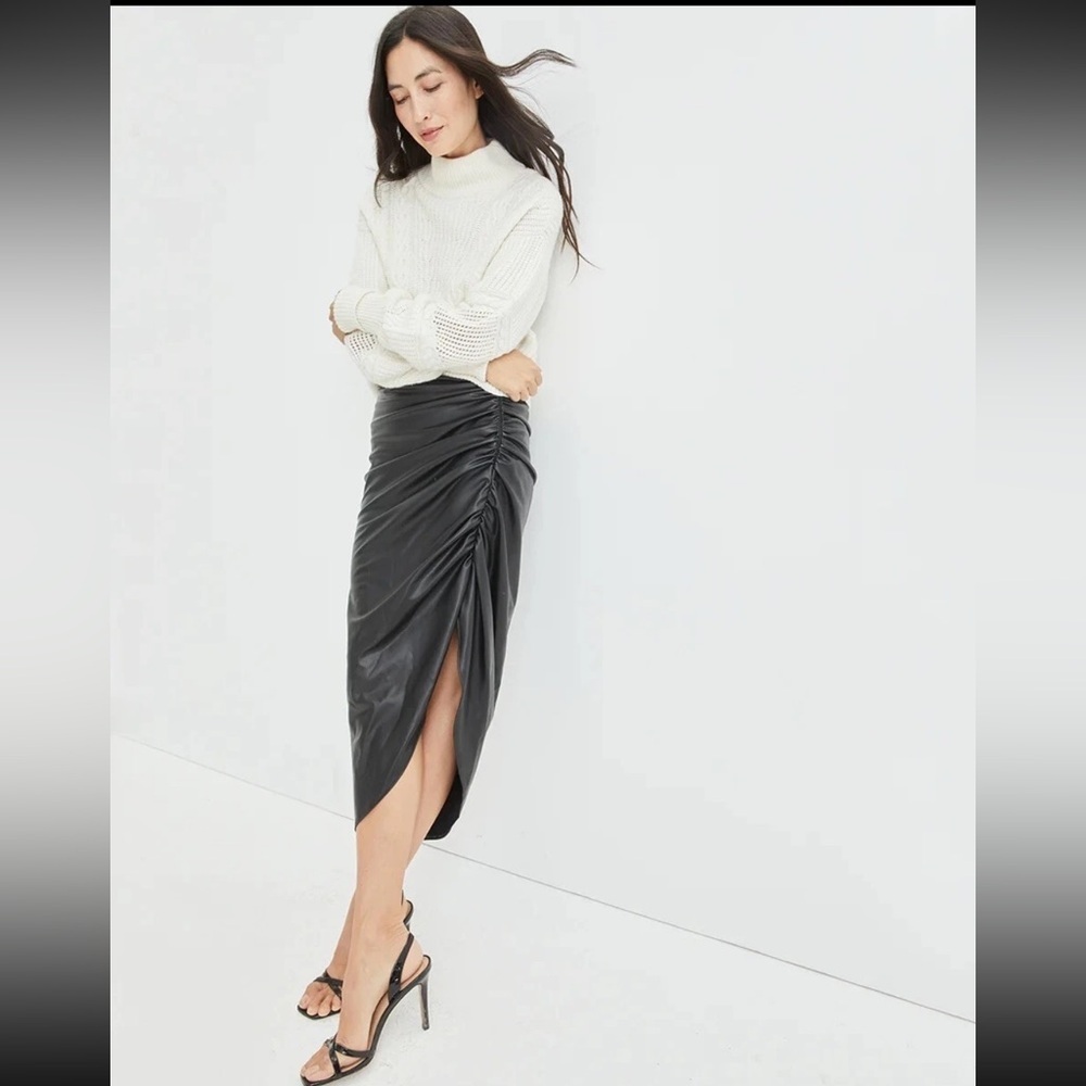 Veronica Beard Vegan Leather Skirt